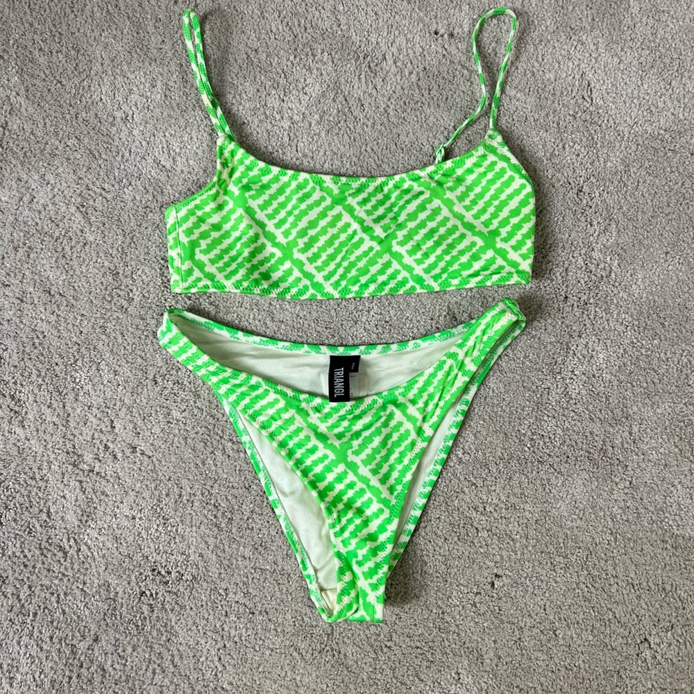 TRIANGL bikini. Bottoms are cheeky but not a thong.